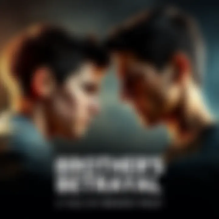 A tense scene showing two brothers facing each other, one looking hurt while the other appears defensive, representing broken trust.