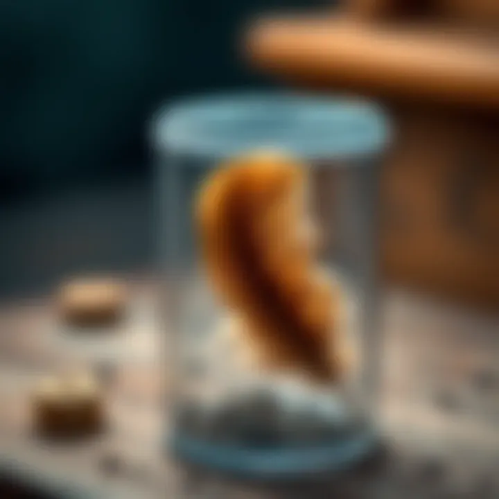 Brown Feather Found A brown feather placed in a plastic container for protection after being discovered.