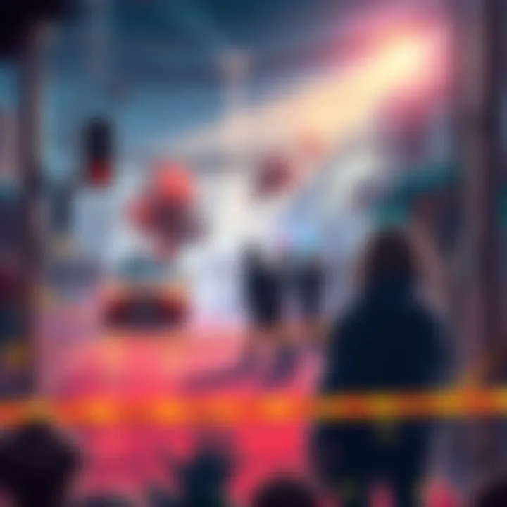 A scene showing the aftermath of a brutal attack, with police and emergency responders at the location, and a crowd of onlookers shocked by the incident.