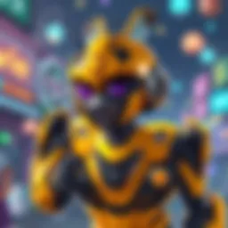 A vibrant illustration of a Bumblebee character in a lively setting, showcasing fresh and creative storytelling elements