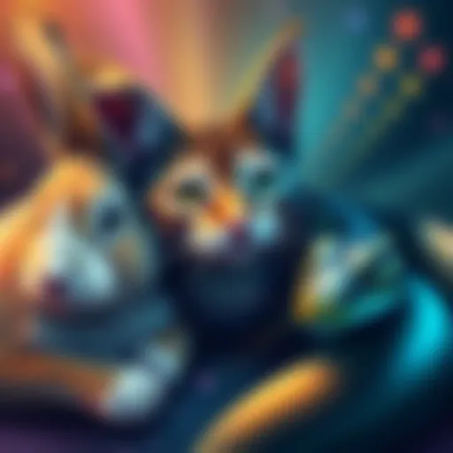 Colorful illustrations of a bunny, cat, and snake showcasing unique features of each animal.