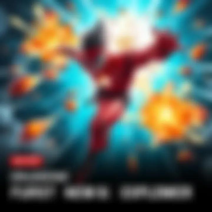 A character demonstrating explosive abilities from the Burst Burst Fruit, creating shockwaves and flying through the air with bursts of energy around them.