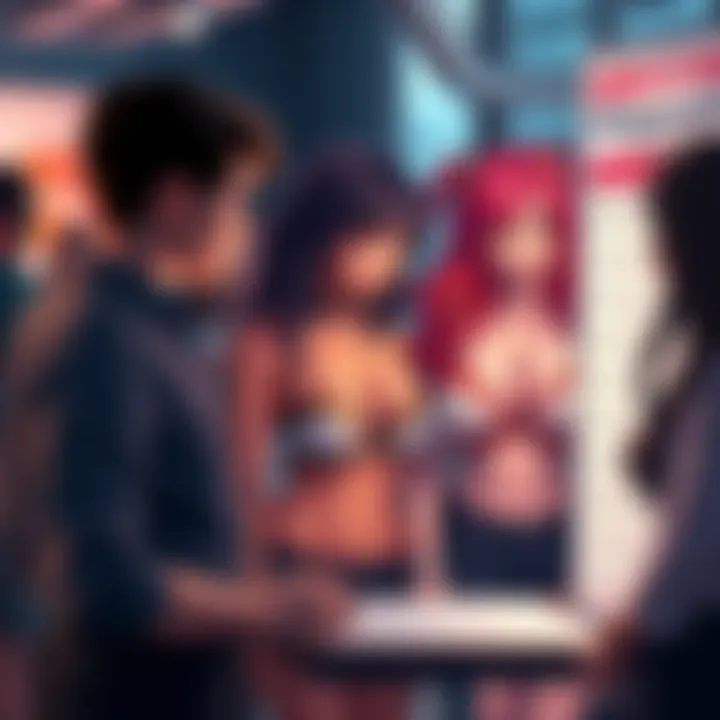 Hololewd fans interacting over a bust size chart comparing different talents