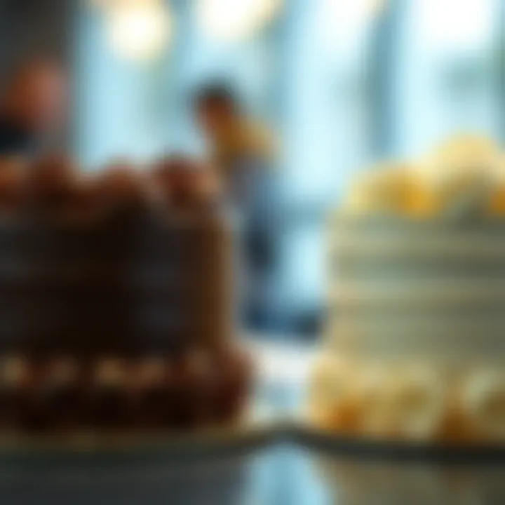 Two delicious cakes on display, one chocolate and one vanilla, inviting people to choose their favorite flavor.