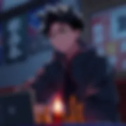 Houken sits quietly, deep in thought, showing no signs of distress after Ouki's wins, with a worried expression about Shin's earlier success in the background.