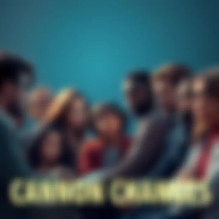 A group of diverse people discussing the impact of new ideas becoming canon in storytelling