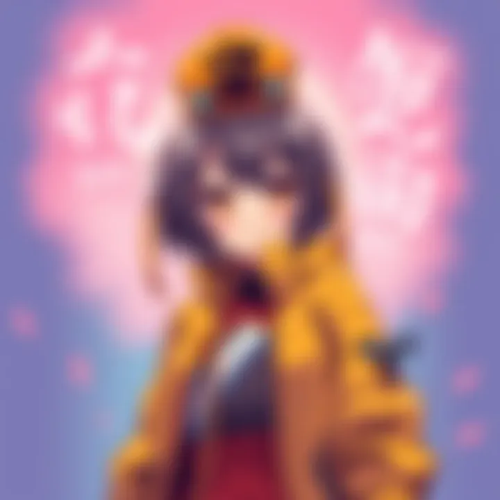 Stylized illustration of Canon Megumi showcasing her unique features and colorful outfit.