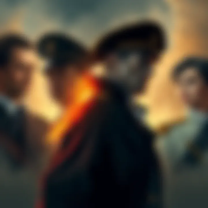 Illustration of famous captains alongside a shadowy figure representing Jack the Ripper, depicting their contrasting images.