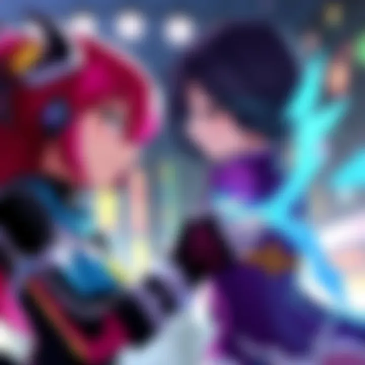 Cardin from RWBY interacts with Velvet's older sister in a crossover scene