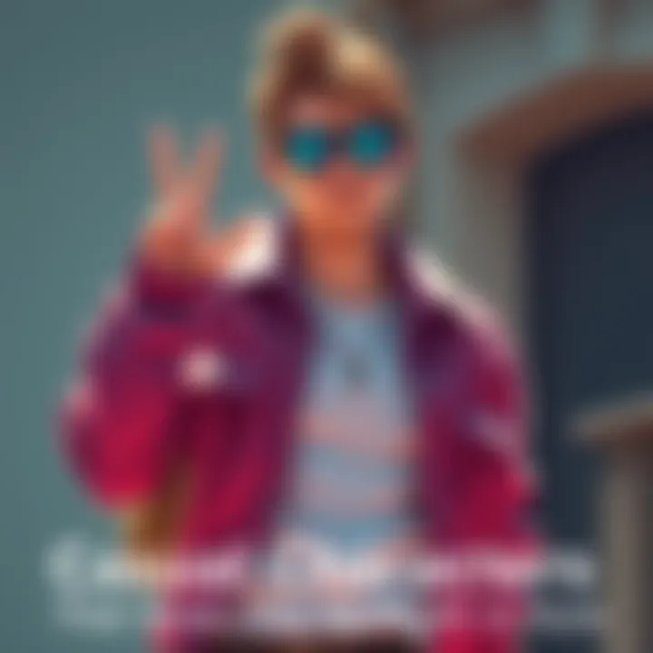 A relaxed character with cool sunglasses and a laid-back outfit, confidently striking a pose, radiating charm and style.
