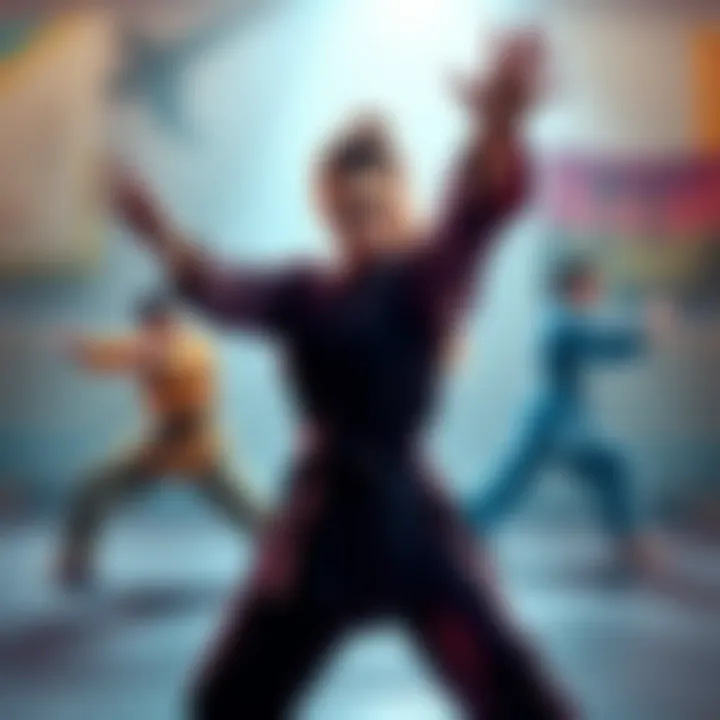 A woman named Cathleen practicing different martial arts styles, showcasing her focus and determination