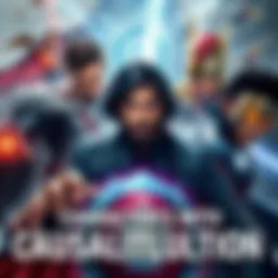 Characters with Causality Manipulation A group of fictional characters showcasing their powers of manipulating events and outcomes, surrounded by swirling visual effects symbolizing causality.