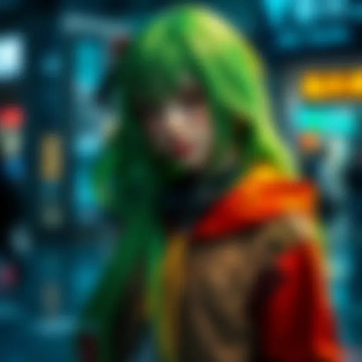 A person wearing creative clothing and a green wig inspired by C.C. from Code Geass, showcasing innovative cosplay ideas without the official uniform.