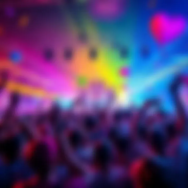 A vibrant celebration scene featuring colorful graphics representing new content like DFE LR and Carnival Units, with fans eagerly joining in the fun.