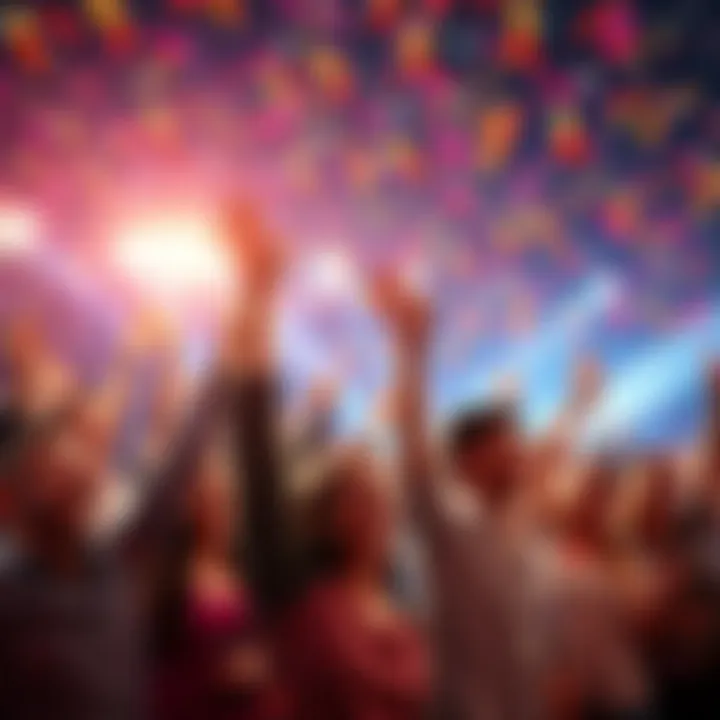 A group of people joyfully celebrating with confetti and smiles, reflecting on their journey together.