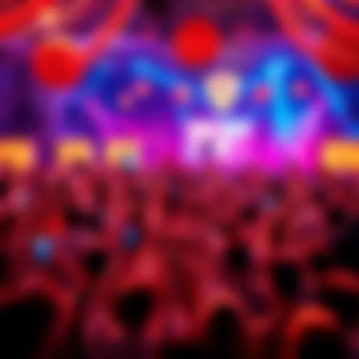 Celebration Event with Curveball EZA Crowd celebrating at an event with colorful decorations and surprises related to Curveball EZA