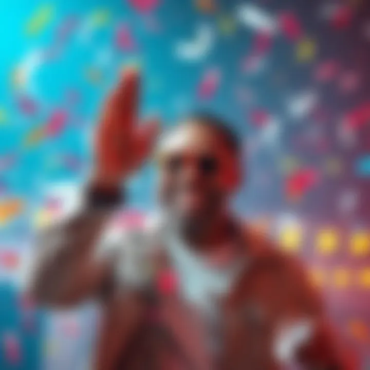 A person joyfully celebrating their milestone of reaching rank 999 with confetti and a big smile