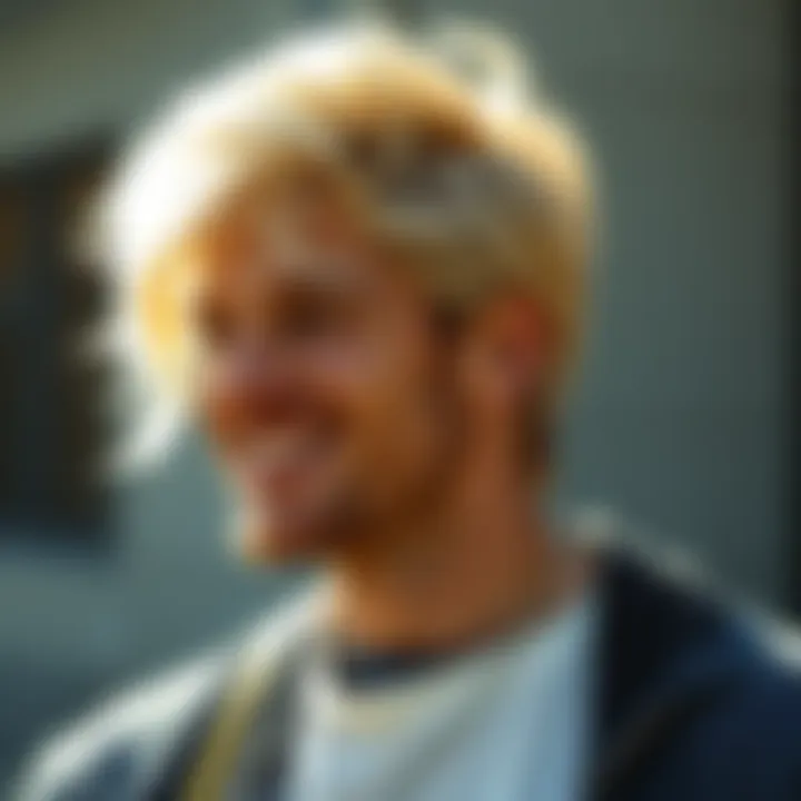 Celebrity with natural blonde hair soaking up sunlight while smiling