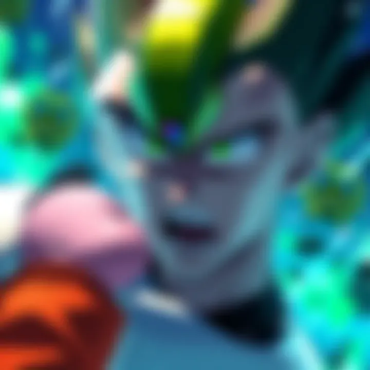 Cell shows surprise as he hears Gohan squeaking, hinting at his awareness of the Son family dynamics.