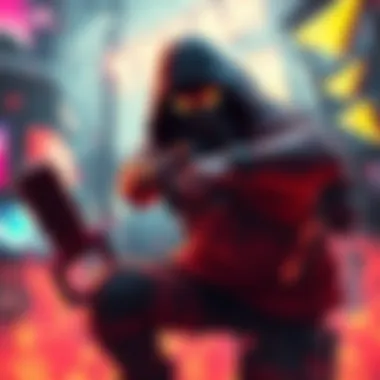 Chainsaw AOE Man in action A character wielding a chainsaw, with dynamic action poses suggested, surrounded by vibrant colors and an energetic gaming atmosphere