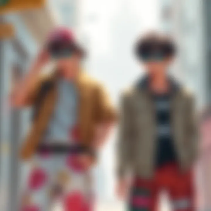 Reze in a bright summer outfit next to Denji in casual attire, showcasing their contrasting styles.