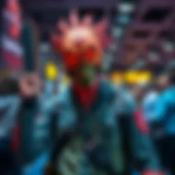A cosplayer displaying a detailed Chainsaw Man costume made with EVA foam and 3D printed elements, showcasing creative details before a convention