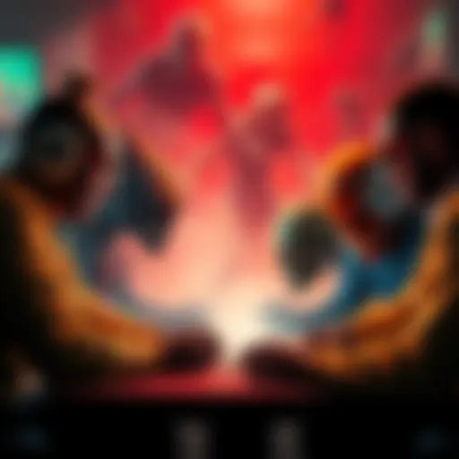 A group of artists working on their versions of a Chainsaw Man ending meme, showcasing various monster designs and creative ideas