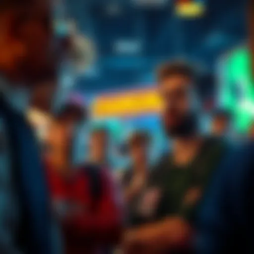 A group of Chainsaw Man fans looking worried as they discuss their feelings about the series' future at a gathering.