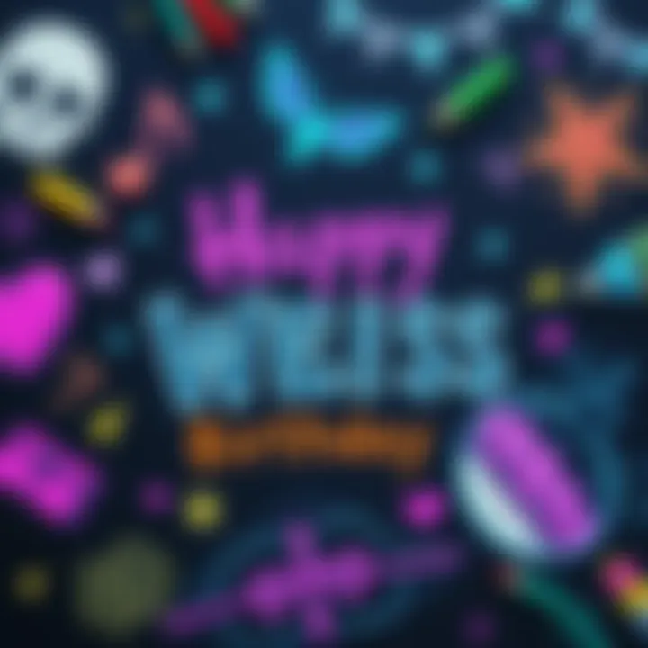 Colorful chalk doodle celebrating Weiss's birthday, featuring fun elements that represent the character's personality.