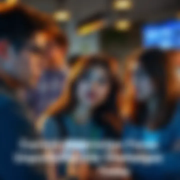 A group of young people looking concerned while discussing issues like economic instability and mental health