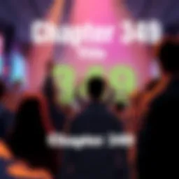 People excitedly discussing the title reveal for Chapter 349 in a vibrant forum setting