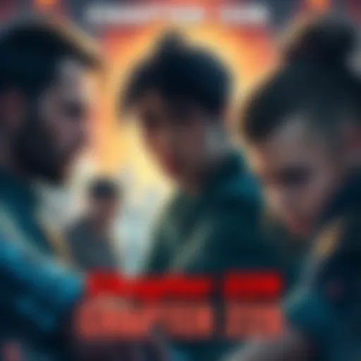 Key characters from Chapter 229 facing unexpected challenges and making surprising choices in a dramatic scene.