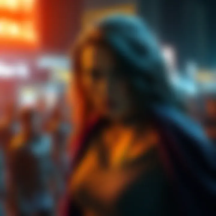 A character with a conflicted expression stands in a dramatic pose, hinting at her turbulent journey and the potential for redemption after a serious wrongdoing.