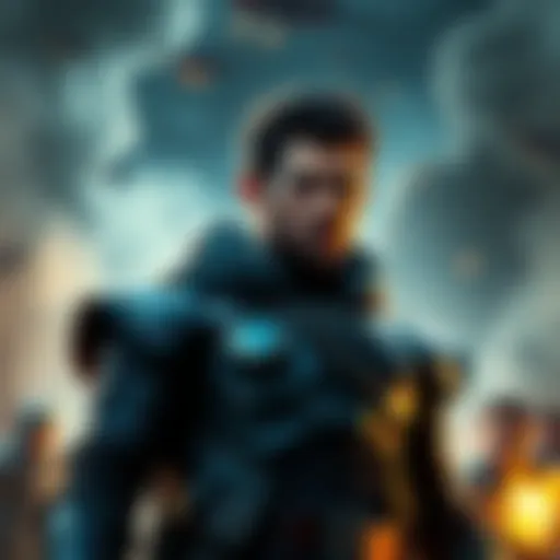 A determined character stands strong against adversity, symbolizing resilience and survival in stories.