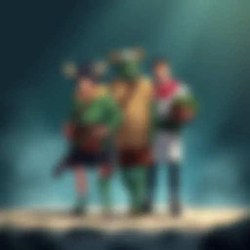 Kizaru, Greenbull, Akainu, and Fujitora standing together, showing their ages in relation to Kuzan being 100 years old.