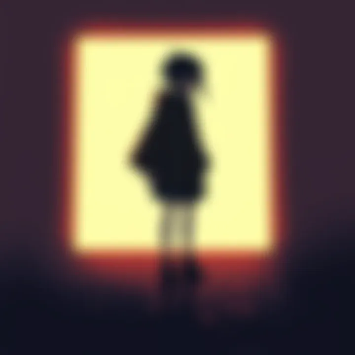 A character standing in a shadow, representing hidden information in storytelling.