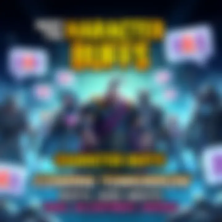 A vibrant graphic showing several game characters ready for buffs, with speech bubbles for player feedback, and a bold announcement of buffs coming tomorrow.