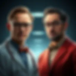 Character Connection Dr. Hiriluk and Sheldon Cooper's boss side by side, showing their likenesses as characters.