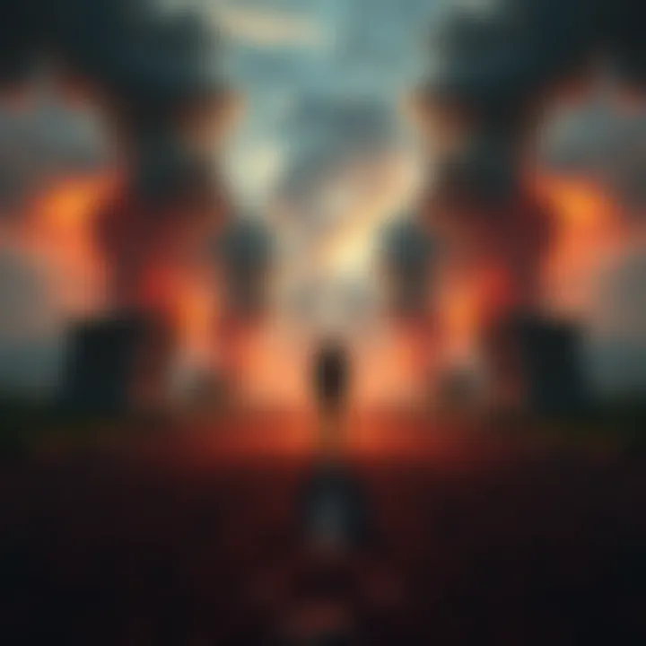 A character stands at a crossroads, facing two diverging paths, reflecting on the impact of a shocking plot twist in their story.