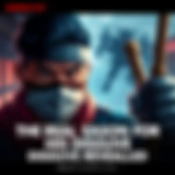 A character wearing a mask and altering his appearance in Wano, looking cautious and alert while hiding from a looming threat