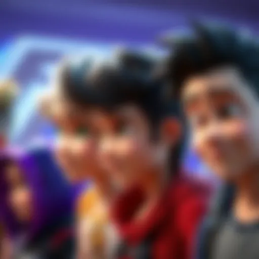 Close-up of animated characters showing hair design problems, highlighting missing undercut and incorrect style details.