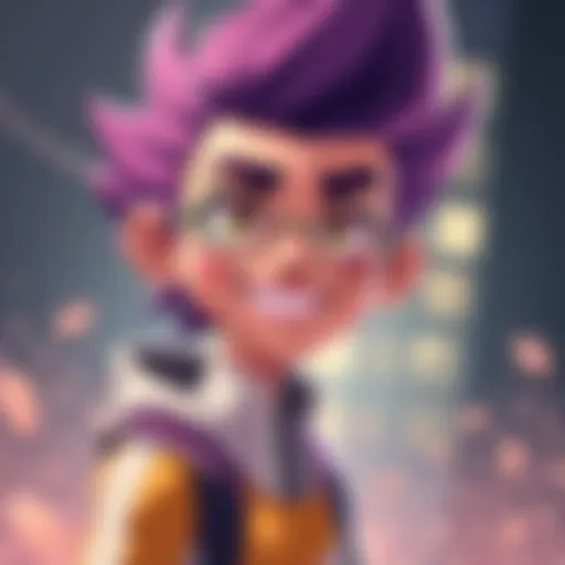 A bright illustration of a fictional character showcasing an additional unique quirk, highlighting creativity and excitement.