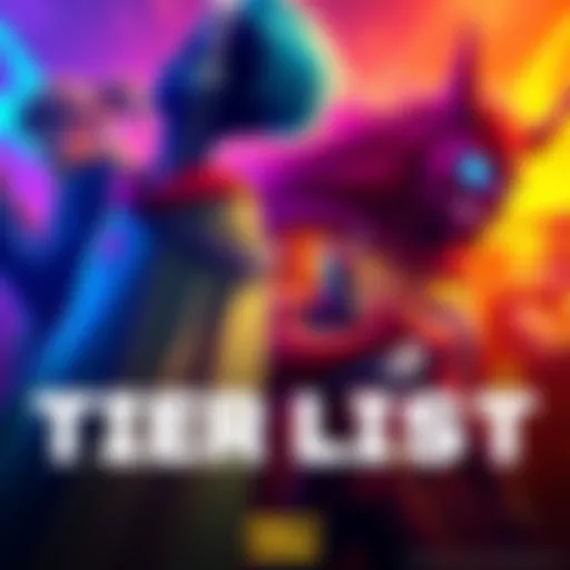 A colorful tier list showing different characters ranked by their strengths and weaknesses in a game.