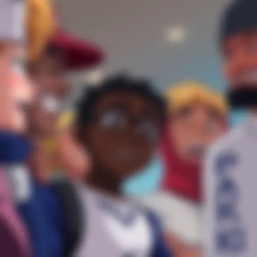 A Black anime character named Papa Mbaye Siki looks upset as other characters around him laugh, highlighting the controversial jokes made about his name.