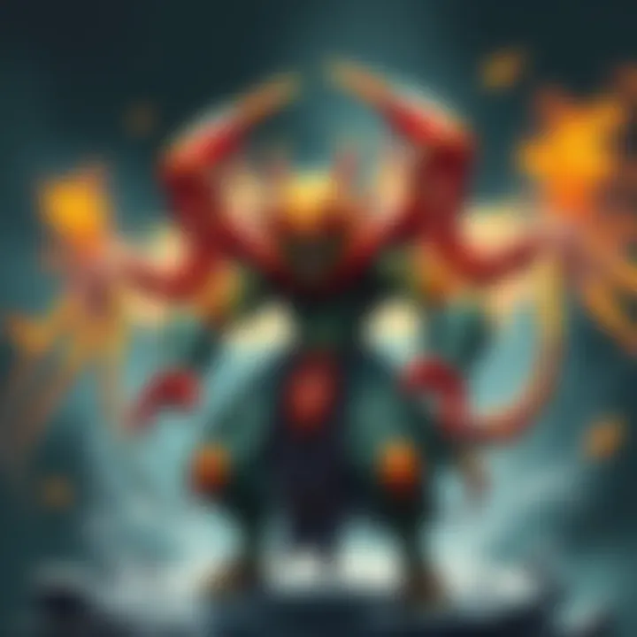 Art showcasing a character with crustacean-like features, illustrating a powerful transformation with enhanced defenses.