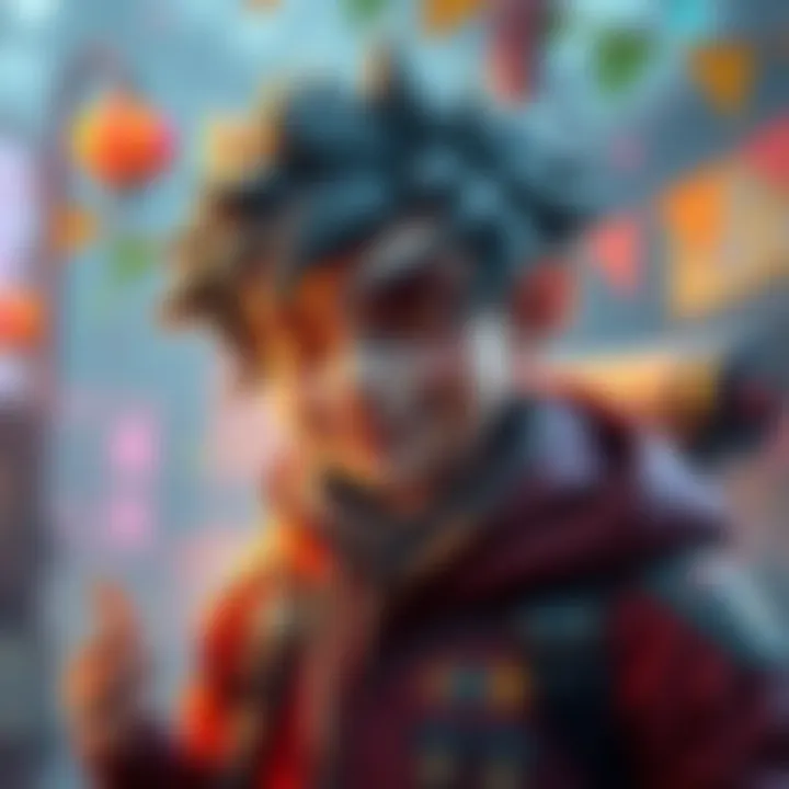 A creative character showcasing their distinct abilities in a colorful setting