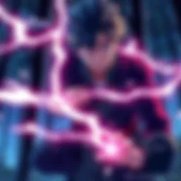 Main character training in a dark forest, showing tension as he hides his glowing powers.