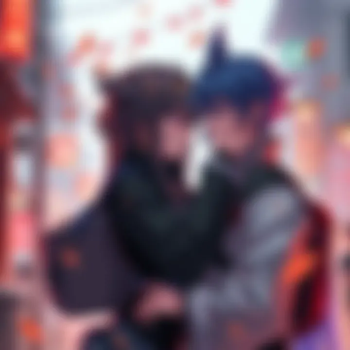 Two characters share an intimate moment, showcasing their connection and potential romance.
