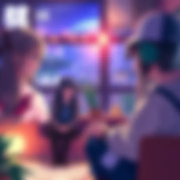 Characters discussing dreams and work Two characters in a cozy setting exchanging thoughts about their dreams and work relationships