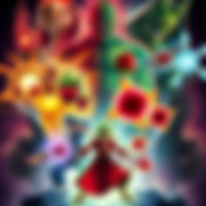 Various characters gaining new powers from different Devil Fruits, showcasing their enhanced abilities and strengths.